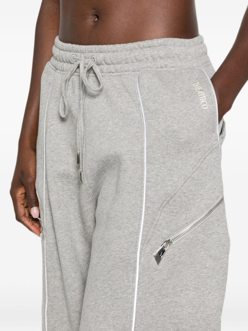 The Attico Black Relaxed Balloon Piping Sweatpants