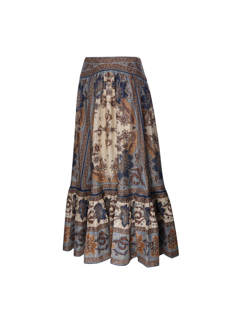 Zimmermann Ascension Tiered Midi Skirt