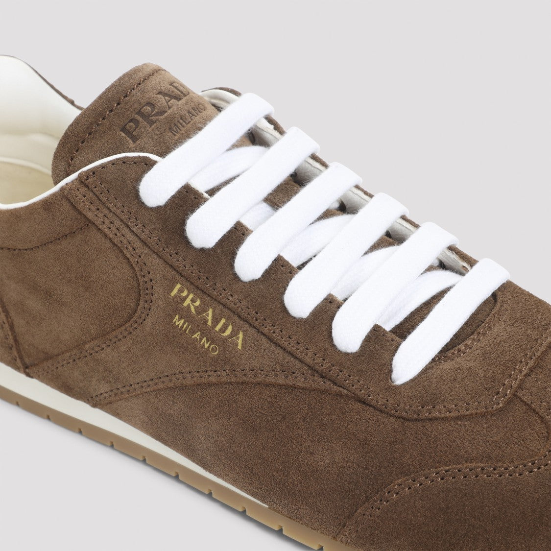 Prada Cocoa Brown Suede Leather Sneakers