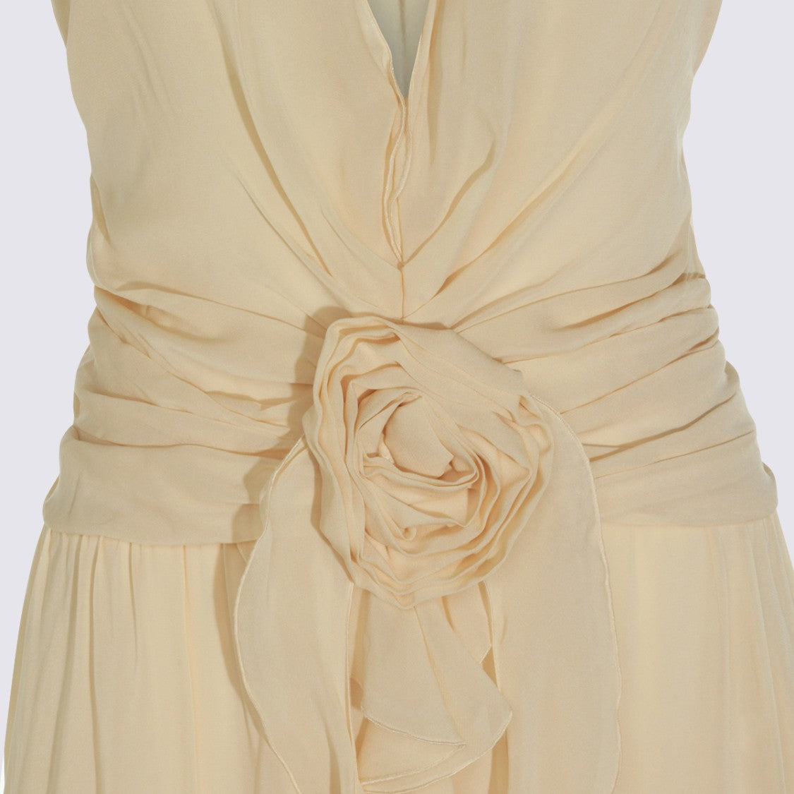 Blumarine Floor-Length Dress With Halter Neck And Floral Detail