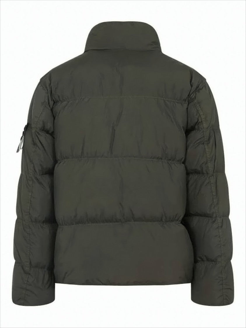 Stone Island Boxy Cropped Down Jacket With Signature Patch