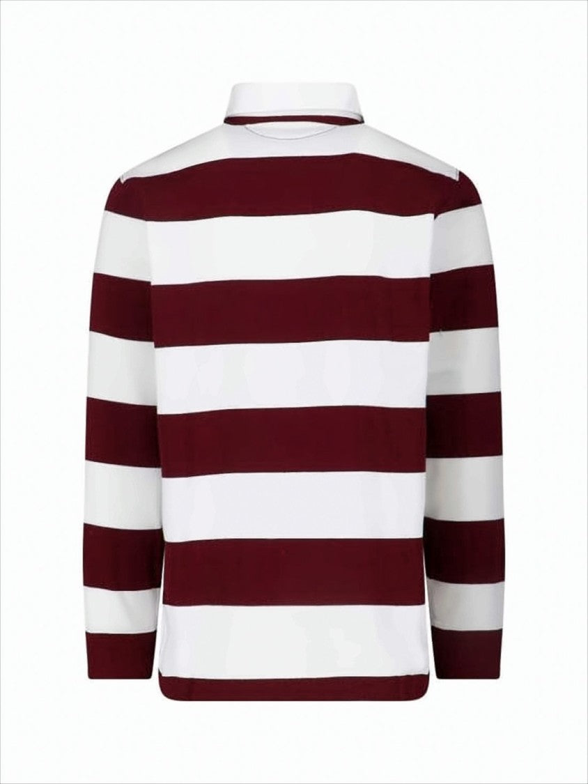 Polo Ralph Lauren Long-Sleeve Burgundy And White Striped Polo Shirt