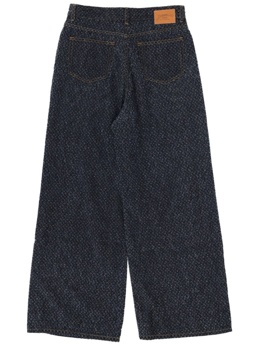 Ganni Baggy Tweed Organic Cotton Jeans
