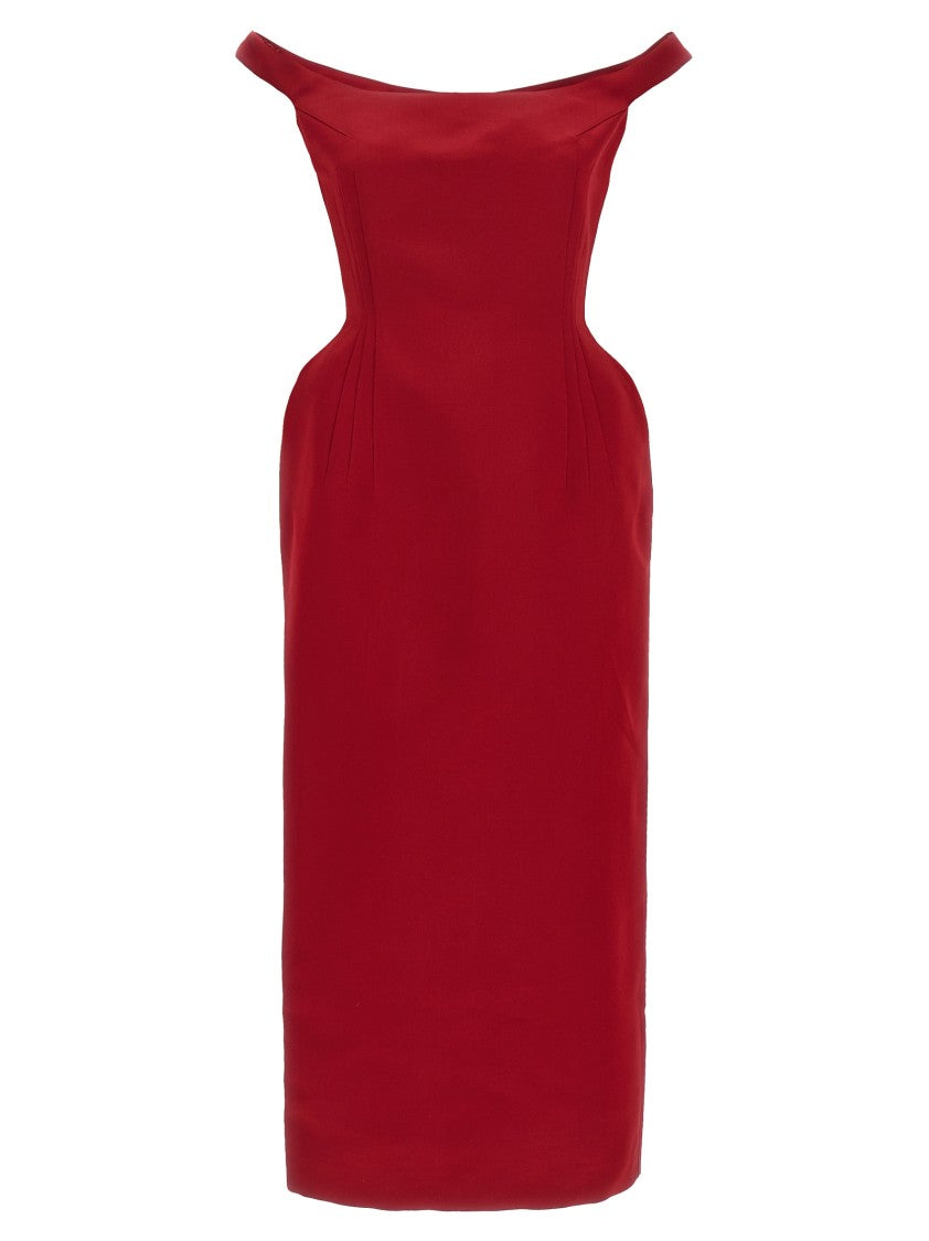 Magda Butrym Silk Satin Sheath Midi Dress