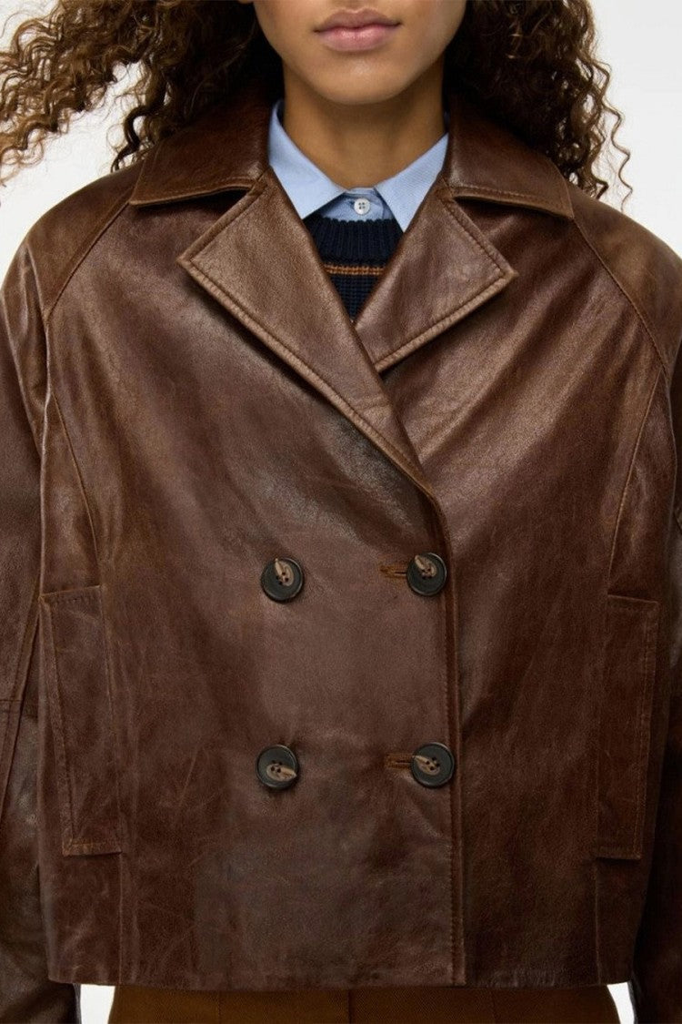 I Blues Brown Leather Jacket