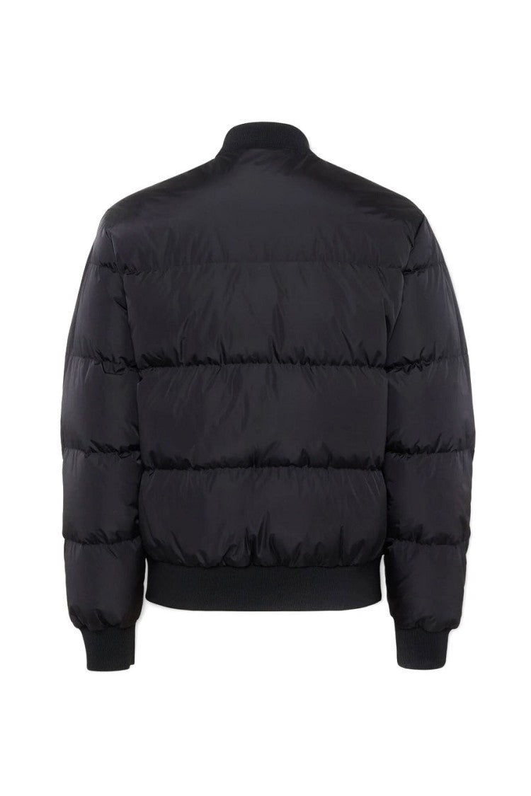 Dsquared2 Black Quilted Padded Embossed Logo Polyamide Bomber Jacket