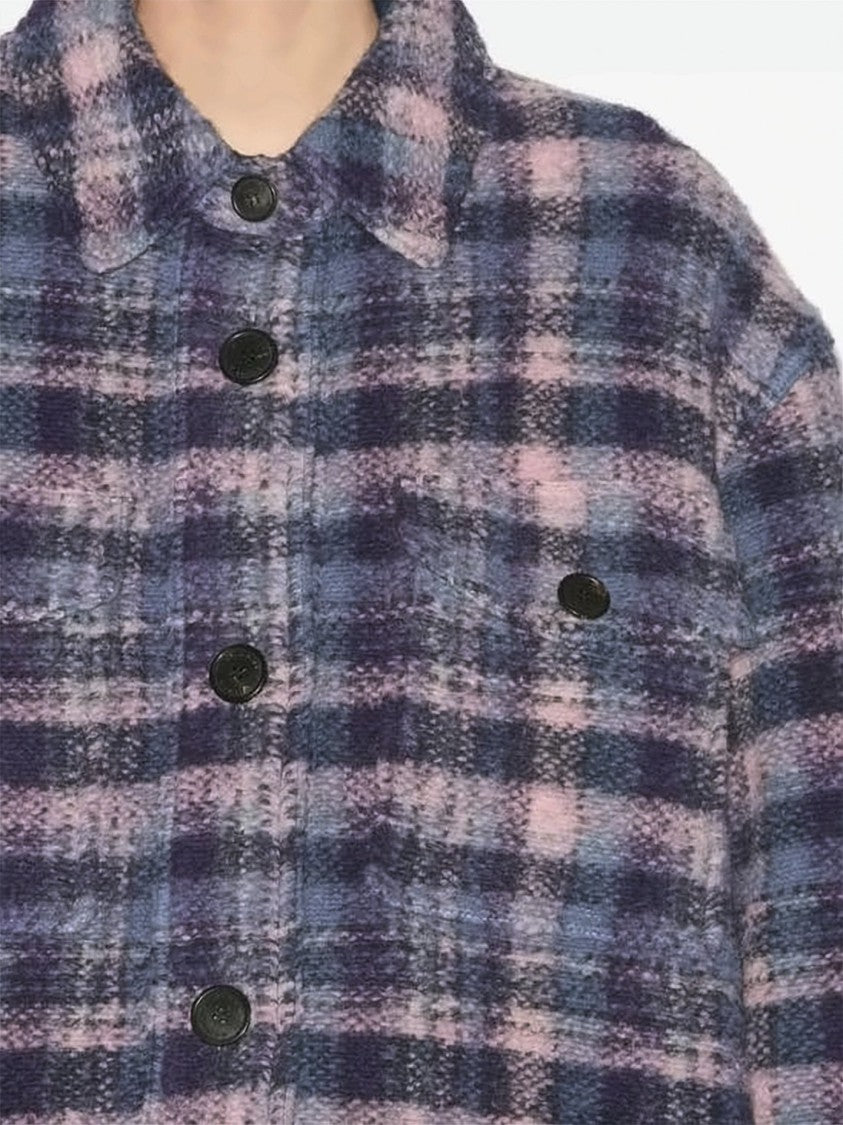Isabel Marant Plaid Oversized Jacket With Classic Collar
