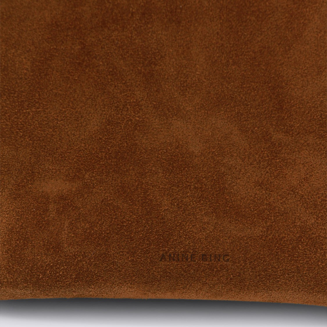 Anine Bing Minimalist Bucket Bag In Smooth Suede With Gold Accents