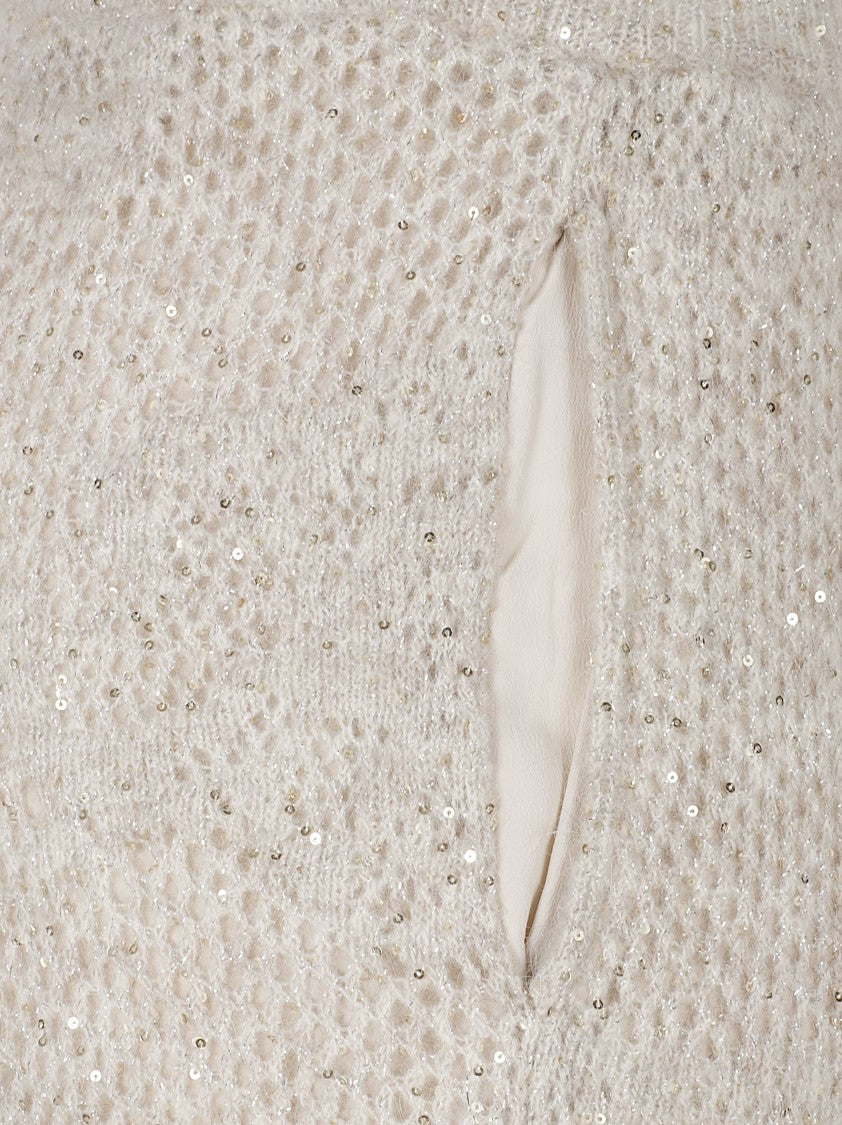 Brunello Cucinelli Straight-Leg Trousers With Textured Shimmer Effect