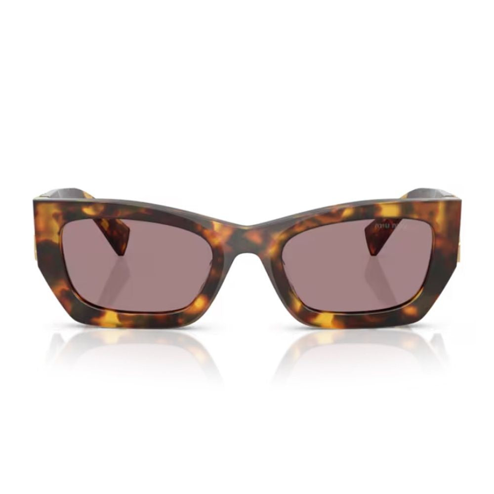 Miu Miu 0Mu 09Ws Miu Glimpse Honey-Havana Acetate Rectangular Sunglasses