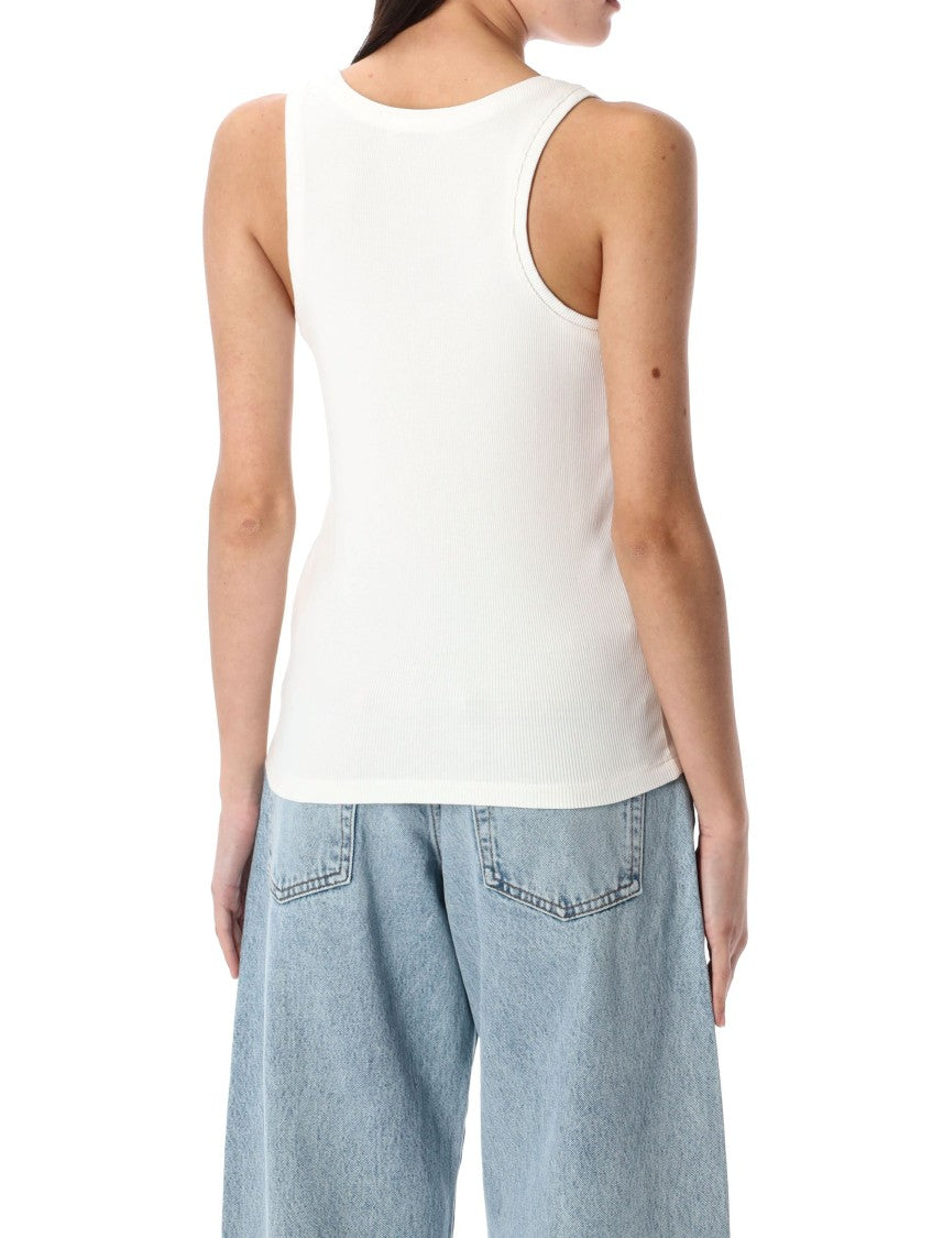 Anine Bing Fitted Ribbed Tank Top With Scoop Neckline