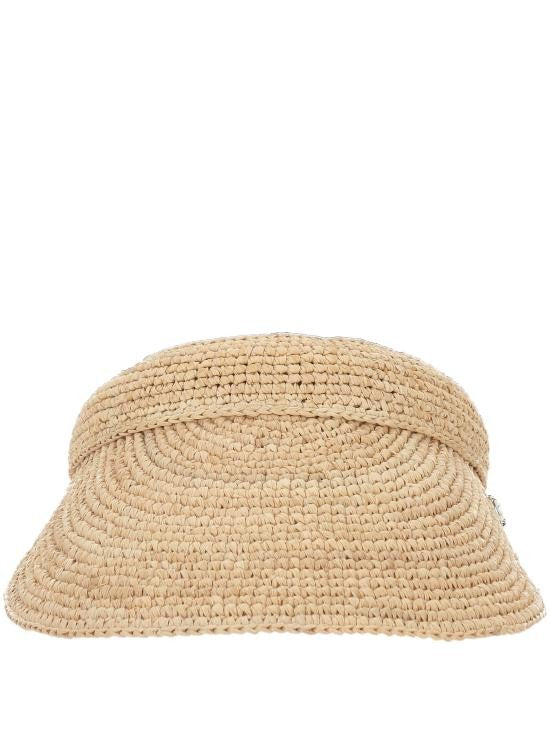 Helen Kaminski Woven Raffia Sun Visor With Curved Brim