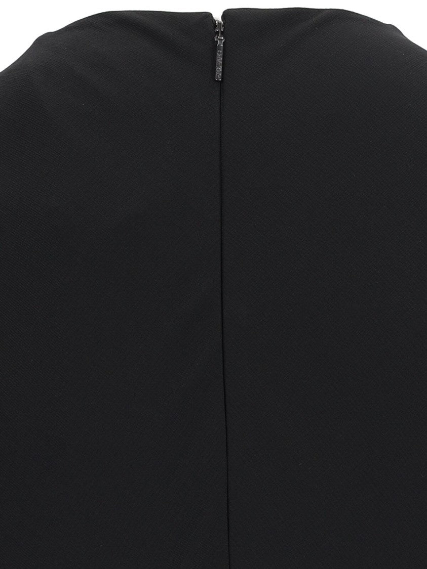 Calvin Klein Classic Black Midi Dress With Fitted Bodice And Flared Skirt