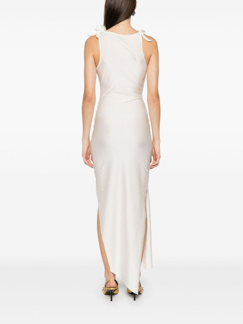 Coperni Evening Dress With Knotted Fabric Flowers