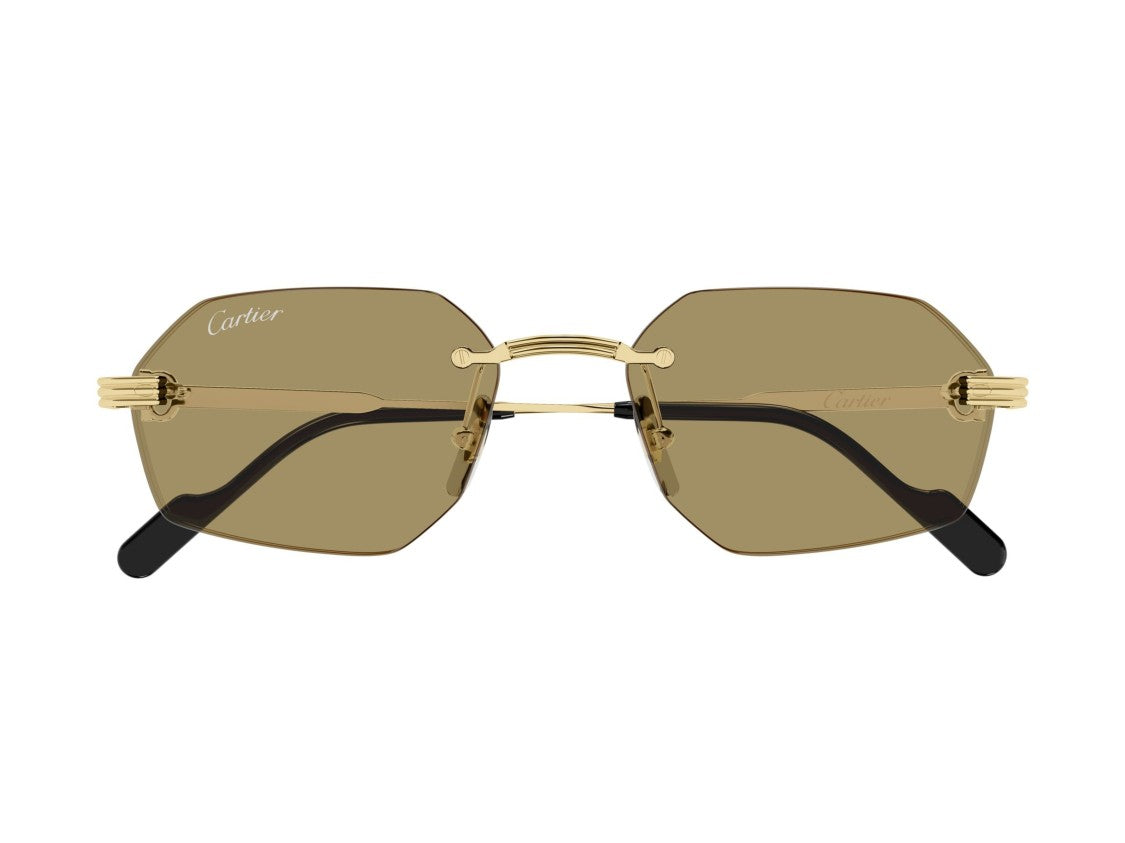 Cartier Gold Ct0616s Rimless Hexagonal Sunglasses
