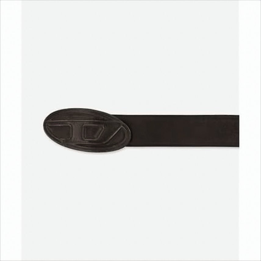 Diesel Cowhide Leather Belt With Oval Buckle Detail
