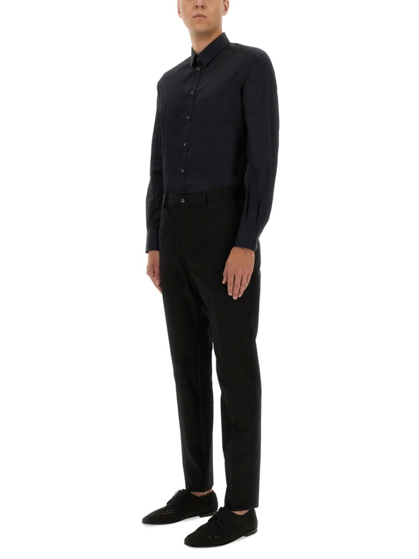 Dolce & Gabbana Slim Fit Cotton Shirt With Classic Collar