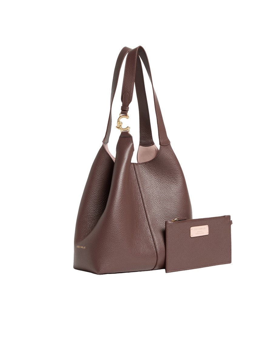 Coccinelle C-Easy Curved Leather Shoulder Bag