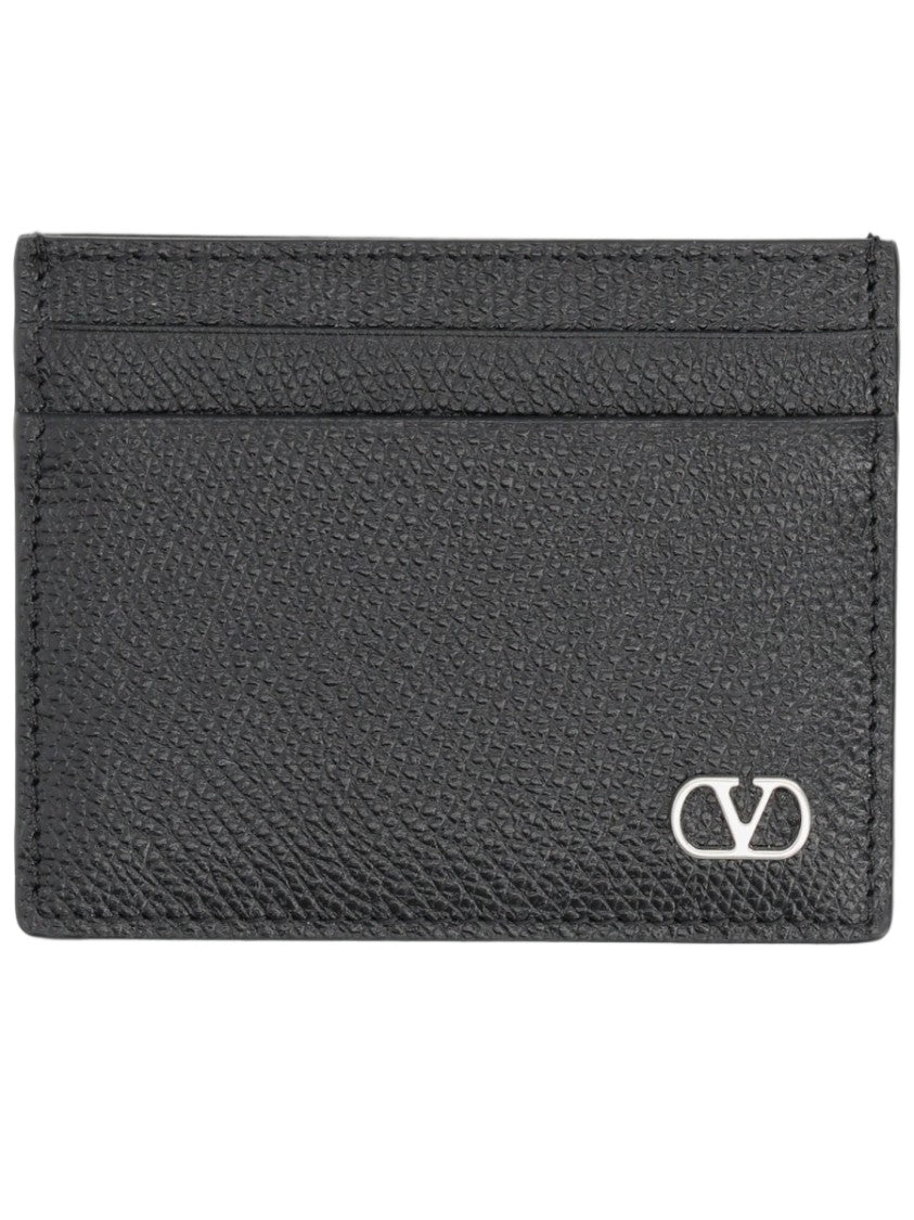 Valentino Garavani Vlogo Textured Leather Card Holder