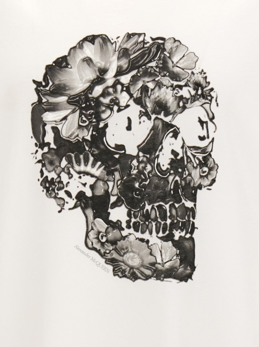 Mcqueen Graphic Skull Print Cotton T-Shirt