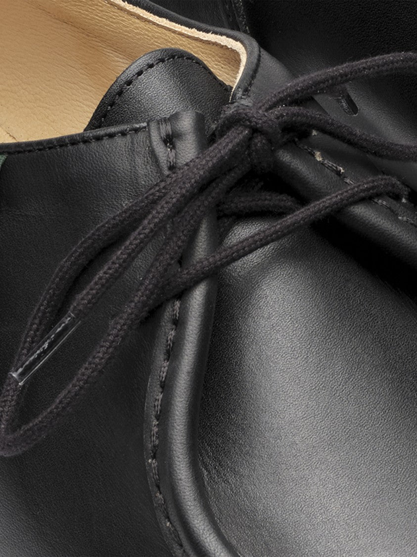 Paraboot Noir Michael Marche Ii Lis Leather Moc Toe Lace-Up Flats