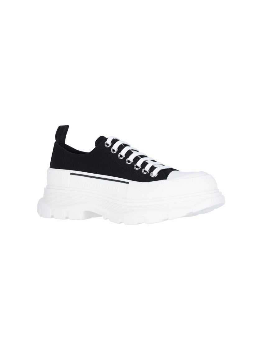 Alexander Mcqueen Black Tread Slick Cotton Sneakers