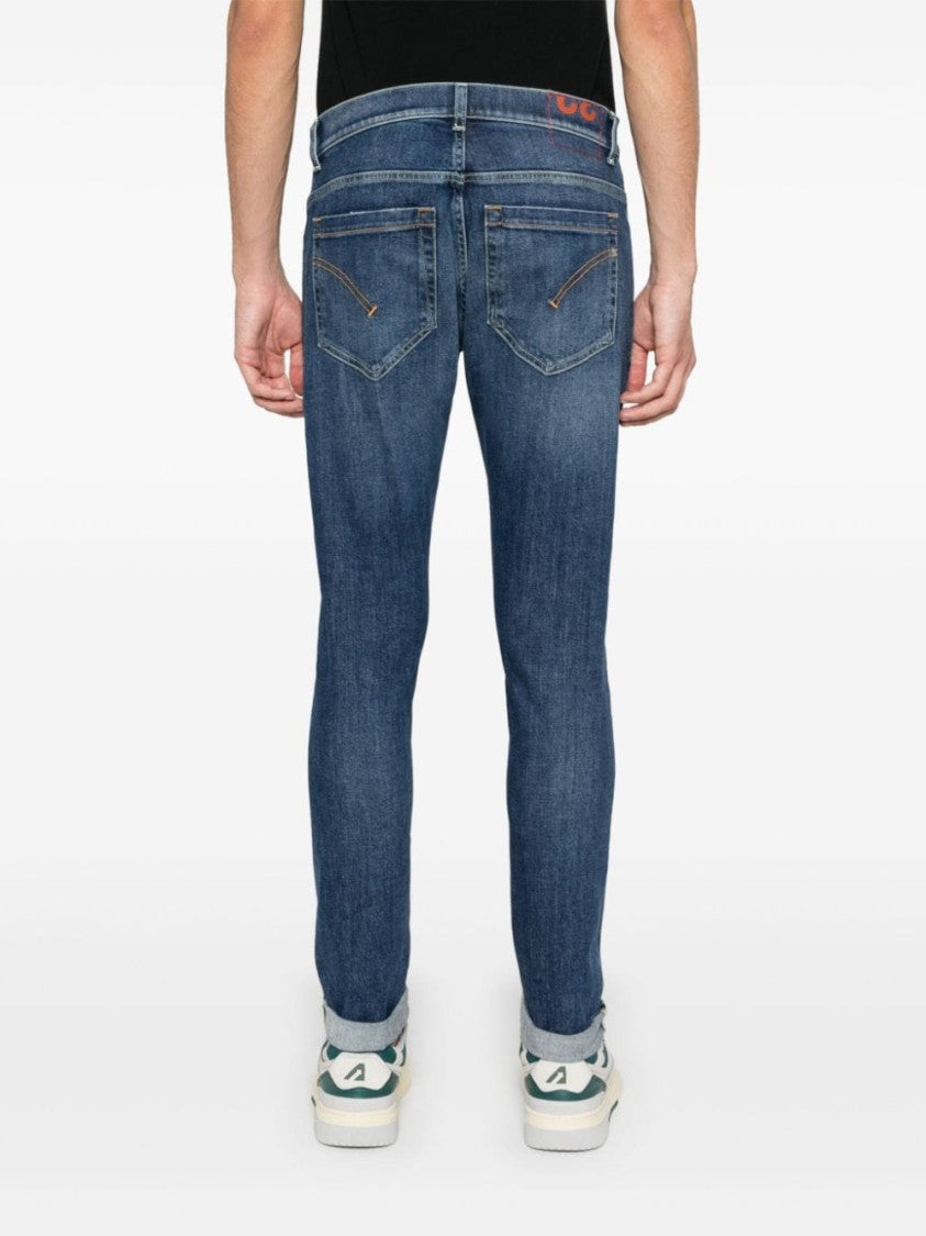 Dondup Indigo Blue Cotton Blend Denim