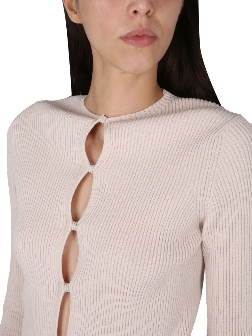 Fendi Ribbed Cotton Cardigan