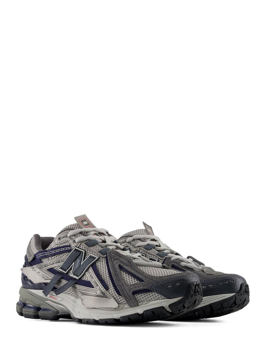 New Balance Layered Grey Mesh Sneakers With Cushioned Sole