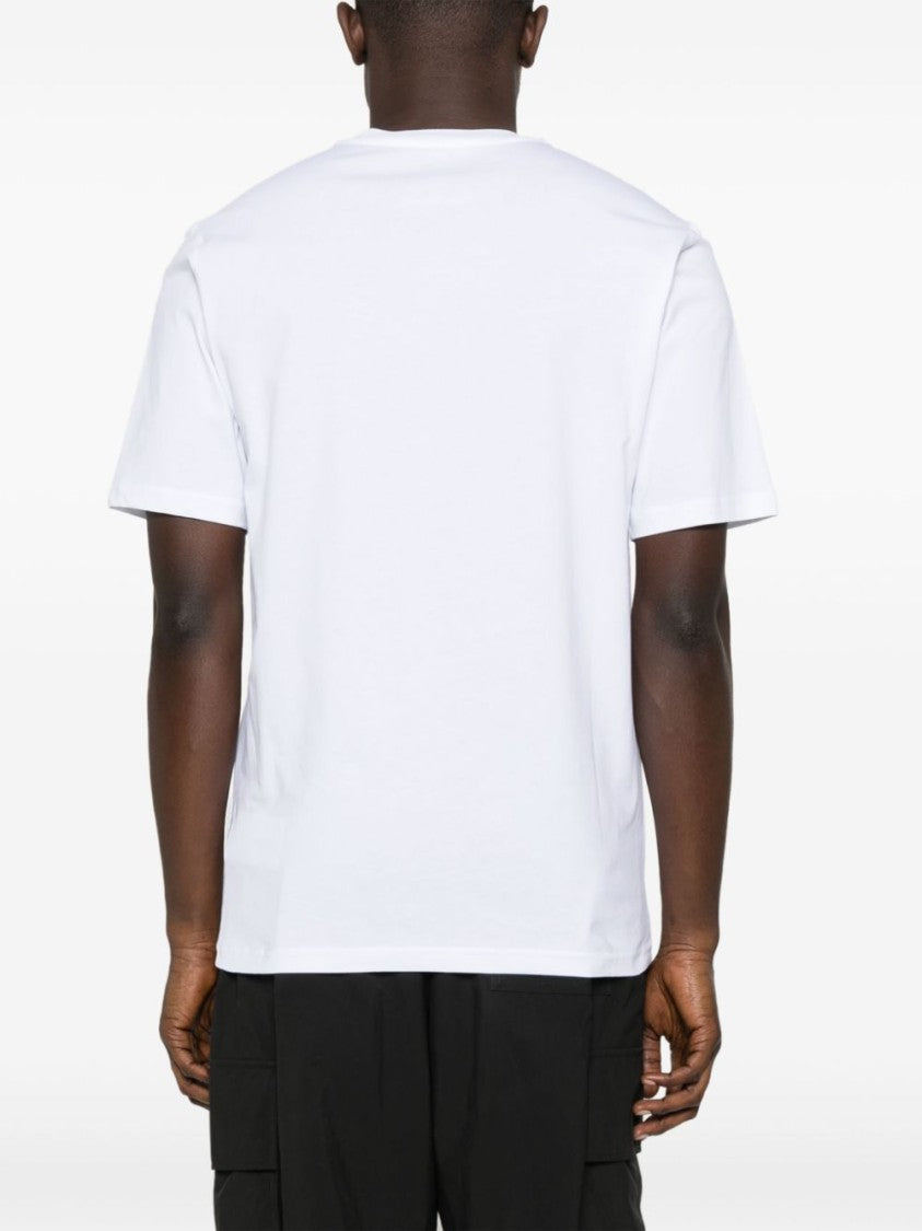 Moschino Optical White Cotton Jersey Crew Neck T-Shirt