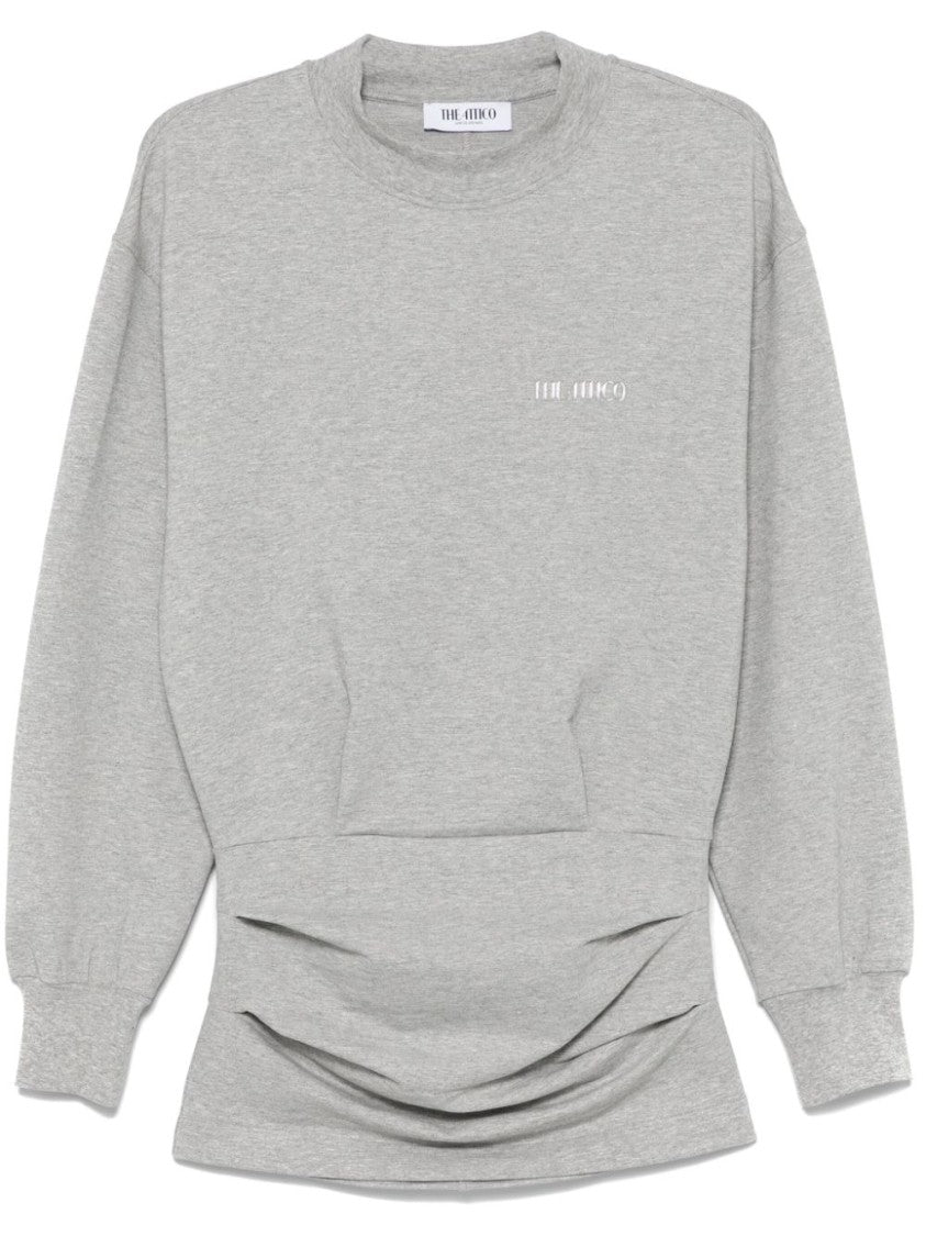 The Attico Relaxed Fit Grey Midi Dress