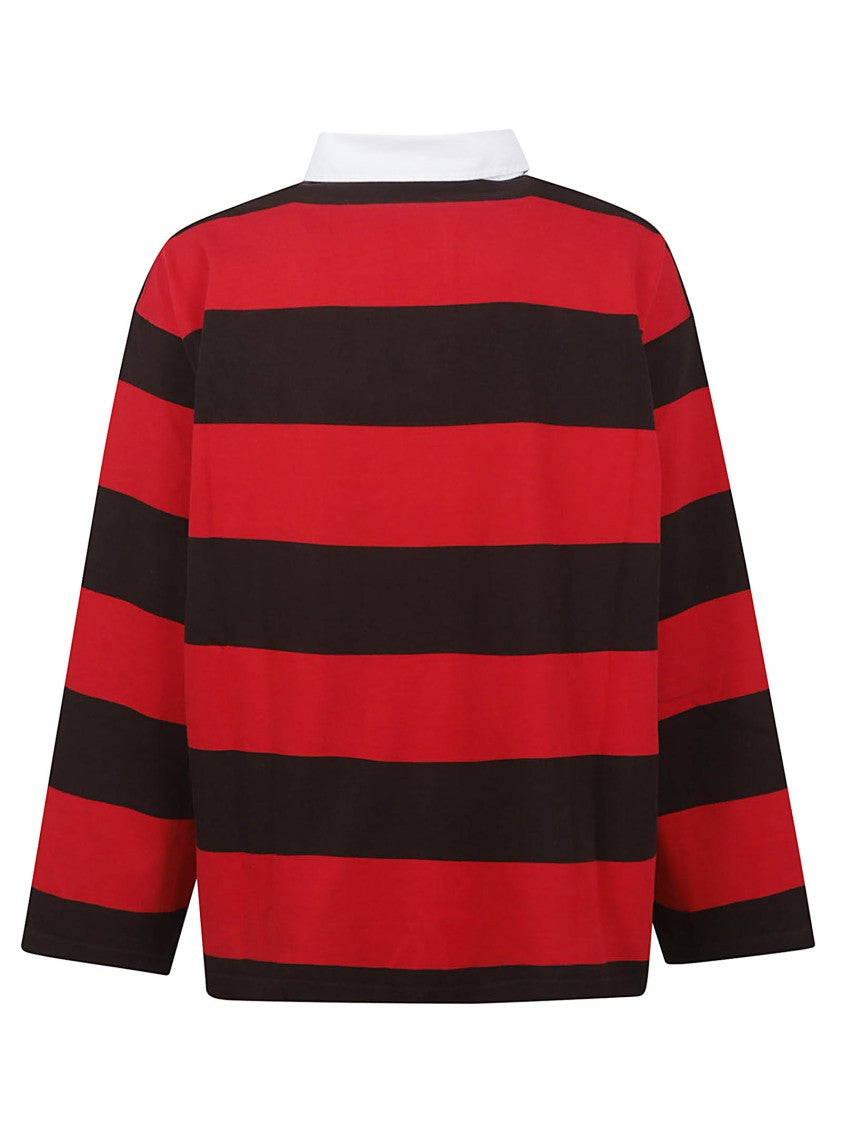 Balenciaga Hybrid Long-Sleeve Top With Striped Jersey Design