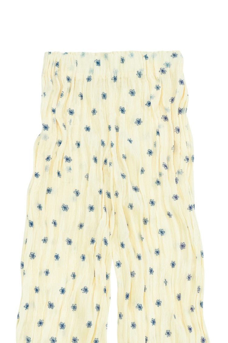 Gongdid Design Pleated Pants With Floral Pattern