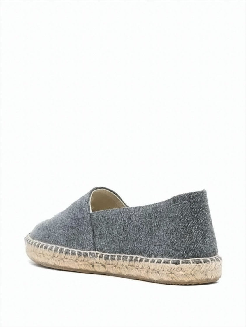 Isabel Marant Textured Grey Slip-On Sneakers With Jute-Wrapped Midsole