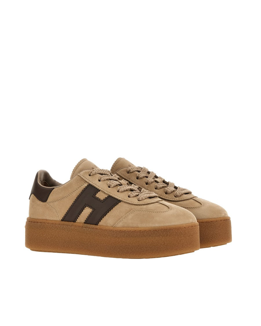 Hogan Beige Cool Nubuck Leather Sneakers