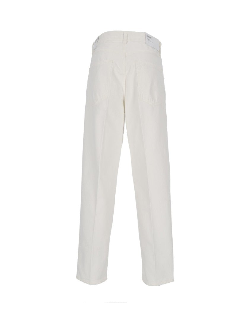 Agolde High-Rise Vintage Tapered Jeans In Off-White
