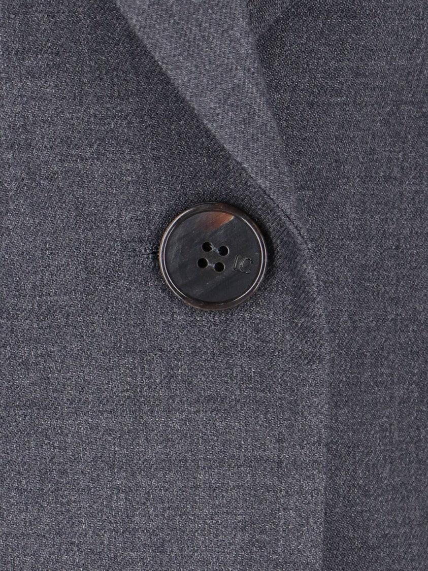 Low Classic Single-Breasted Wool Blazer – Grey