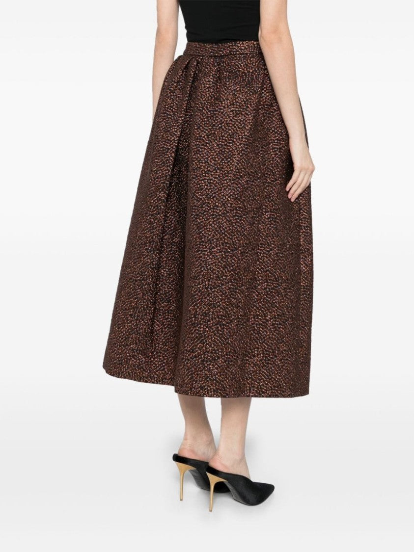 Dries Van Noten Polka-Dot Jacquard Skirt