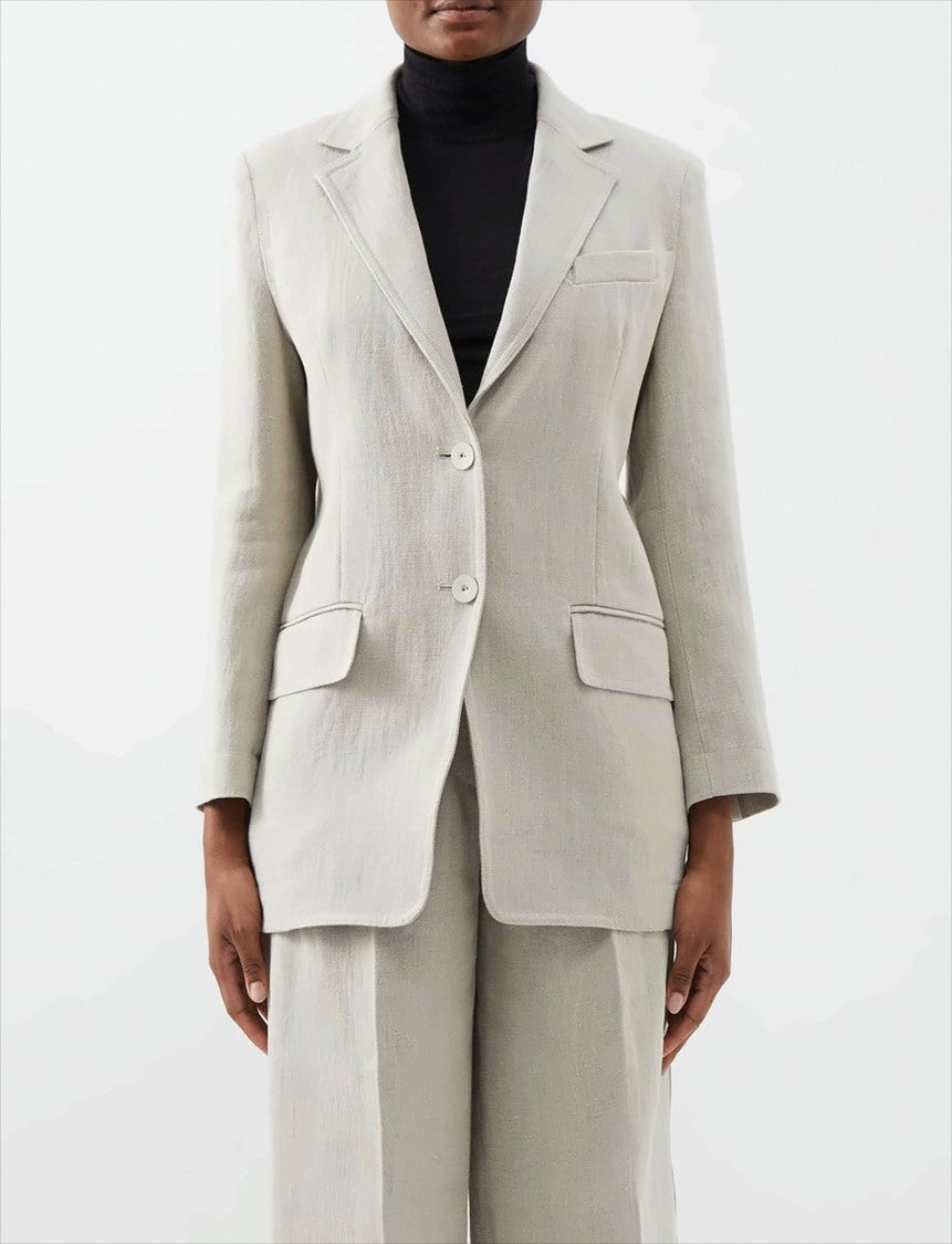 Max Mara Tailored Linen Single-Breasted Jacket