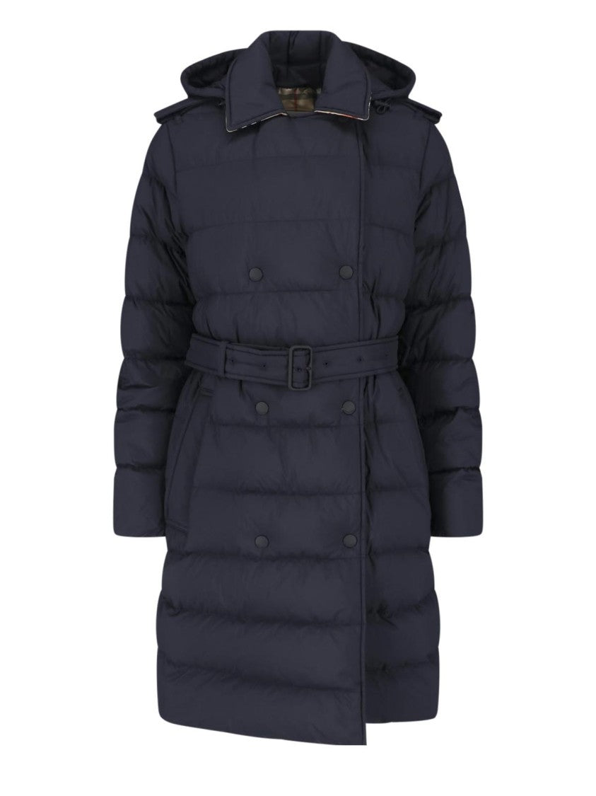 Burberry Black Double-Breasted Belted Down Jacket