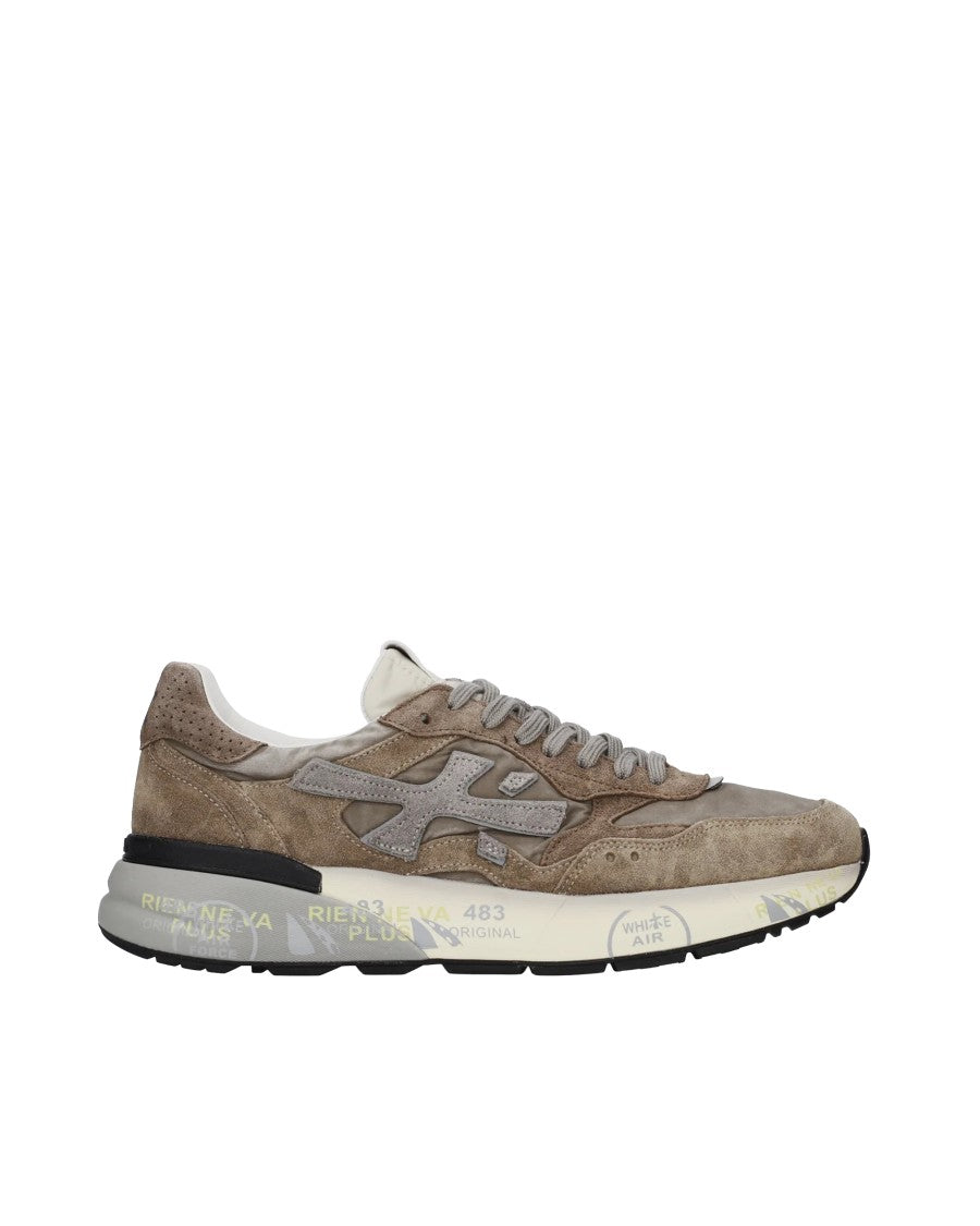 Premiata Light Brown Mick Color-Block Leather Sneakers