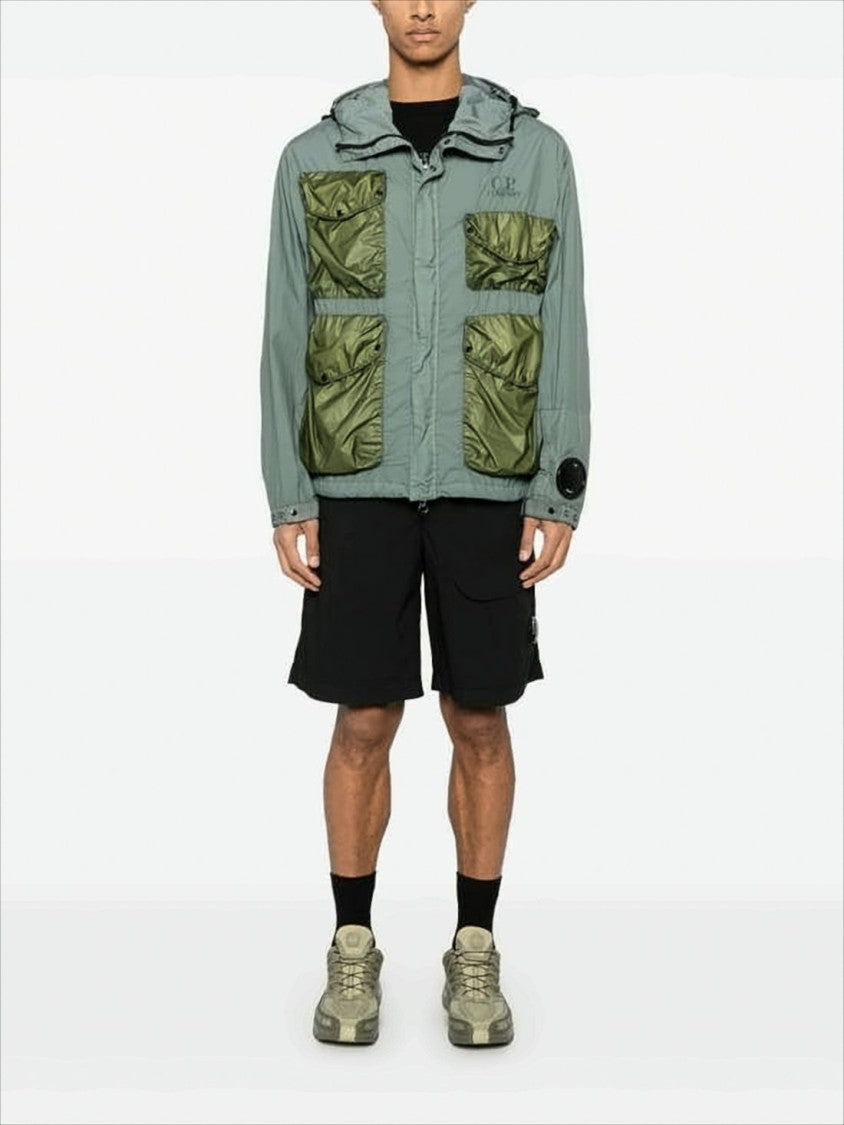 C.P. Company Mid-Thigh Length Black Shorts With Buttoned Waistband