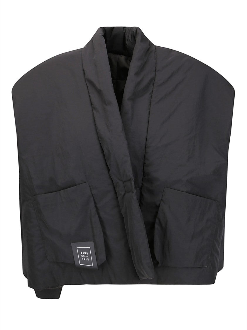 Kimono Rain Short Padded Kimono With Side Slits And Functional Pockets