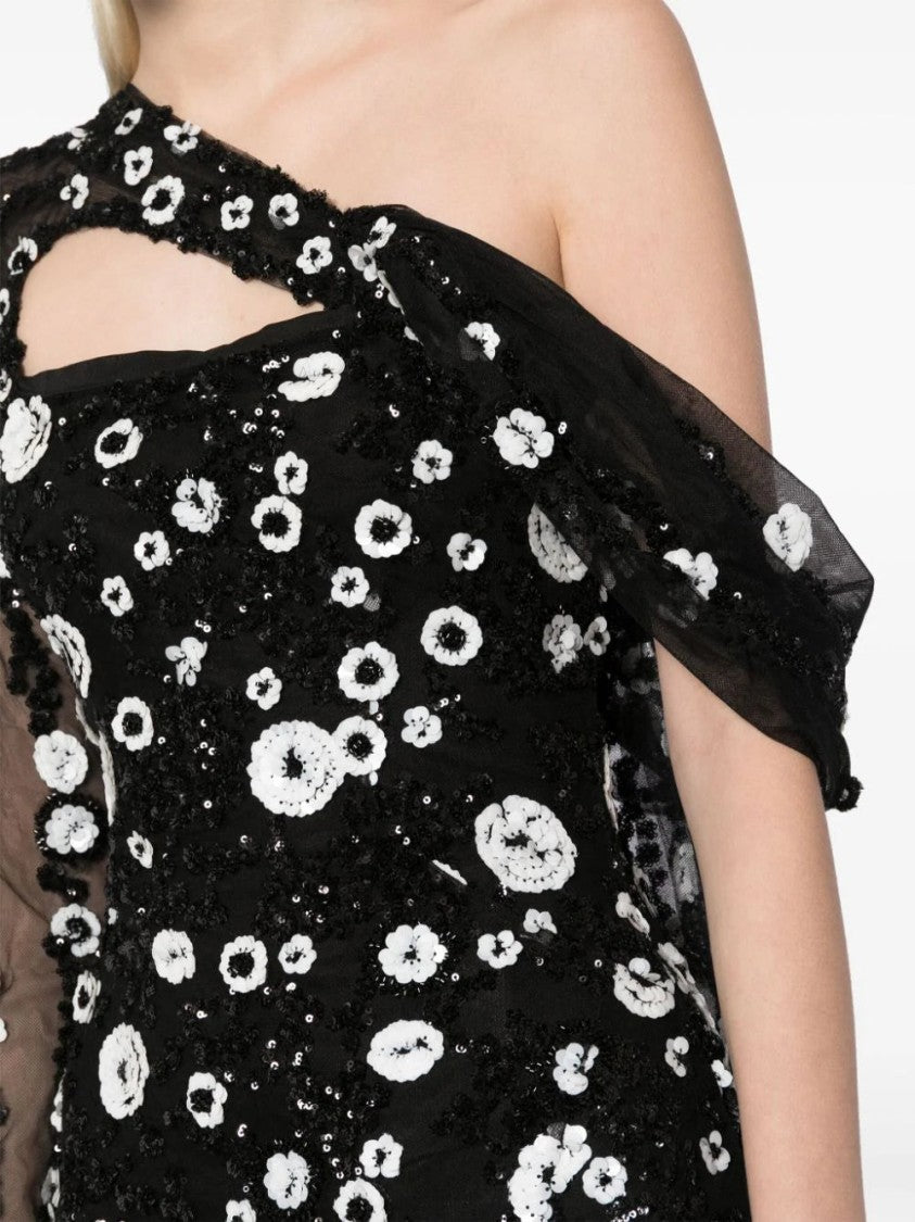 Saiid Kobeisy Tulle One-Shoulder Sleeve, Dress