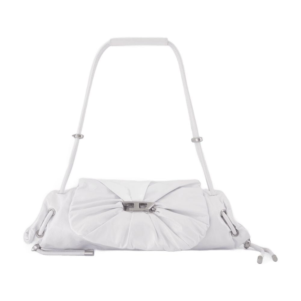 Diesel Scrunch D Small Shoulder Bag - Leather - White