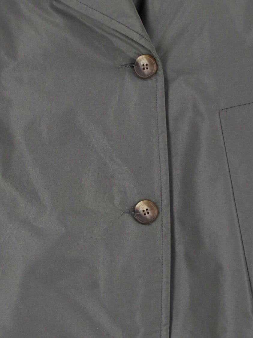 Cape Concept Green Water-Repellent Technical Fabric Cape Coat