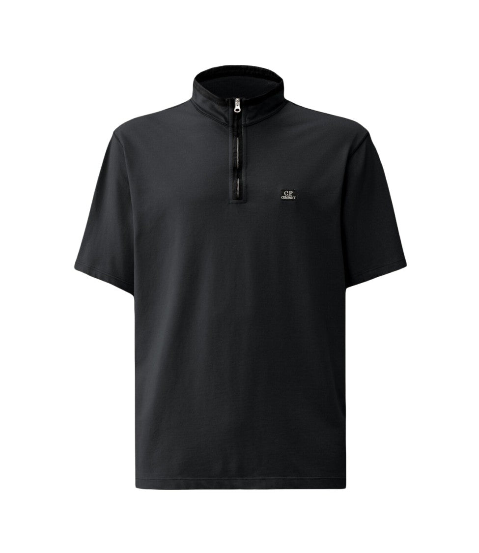 C.P. Company Short-Sleeved High Collar T-Shirt With Zip Closure