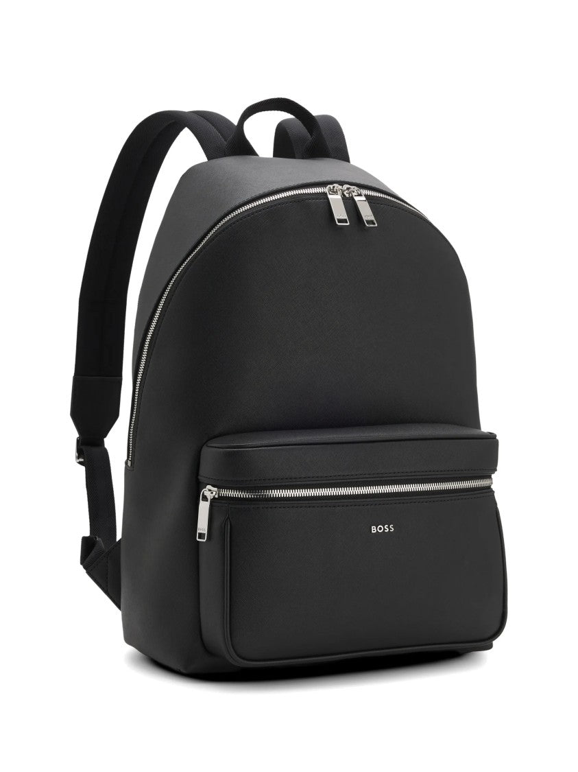 Hugo Boss Backpack In Matte Finish Bonded Leather