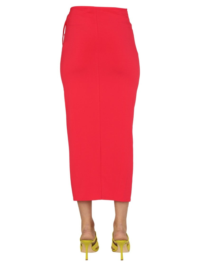 Self-Portrait Ruched Midi Skirt