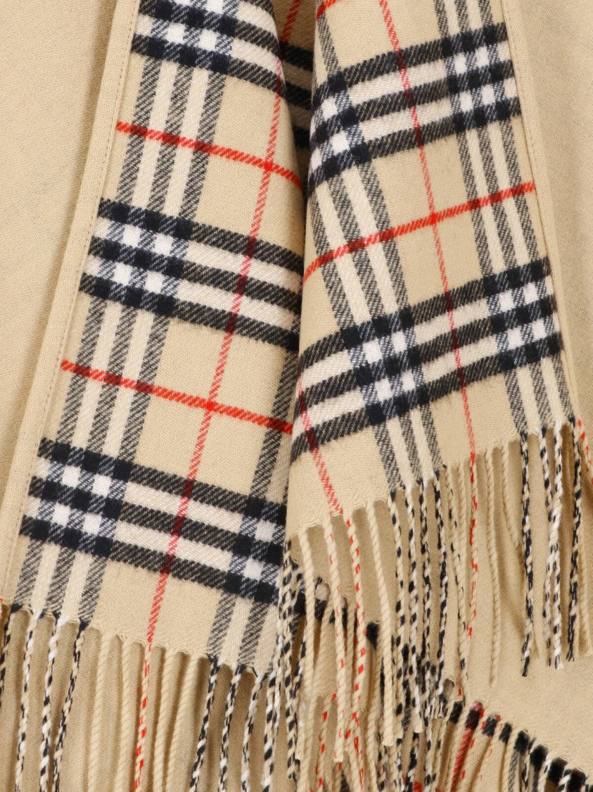 Burberry Poncho-Style Jacket With Classic Checkered Lining